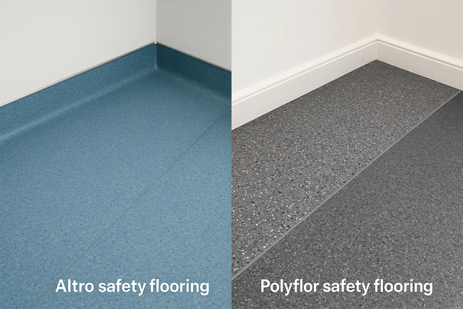 Safety flooring in commercial corridor
