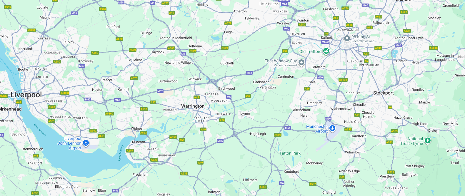 Coverage map of Greater Manchester