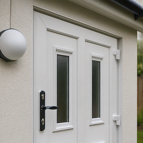 Back doors with security hardware