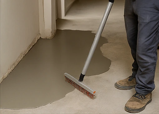 Floor levelling and overboarding with ply or OSB