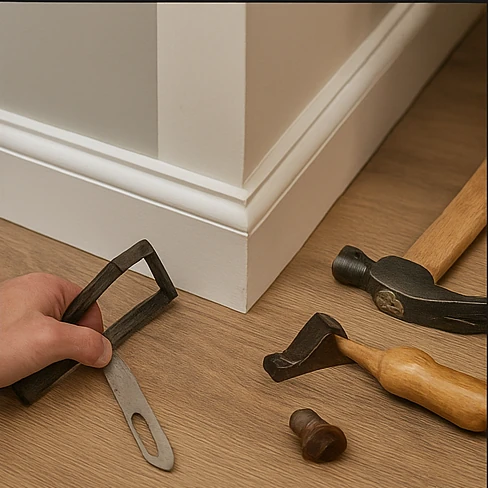 Mitres and scribes around corners and uneven walls