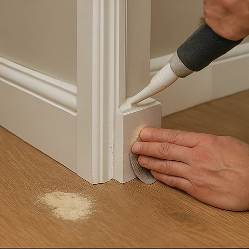 Preparation caulking filling sanding paint ready