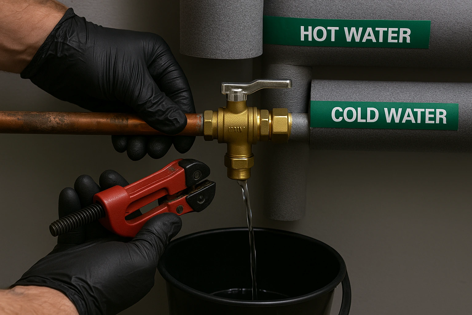 Dead-leg removal, pipework insulation and flushing